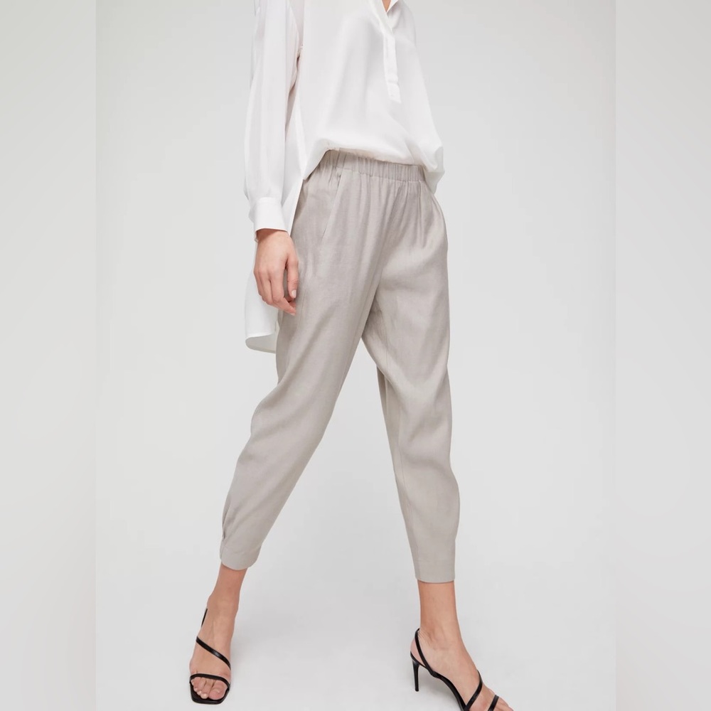 Babaton Linen Dexter Pants in Tan